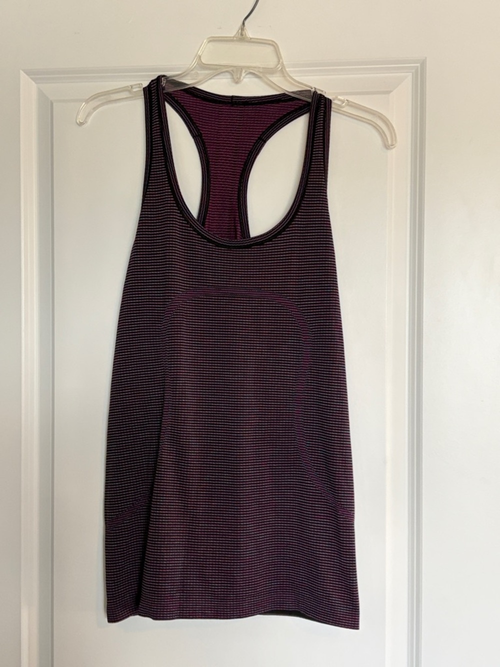 lululemon athletica Purple and Black Striped Racerback Tank size Large 12